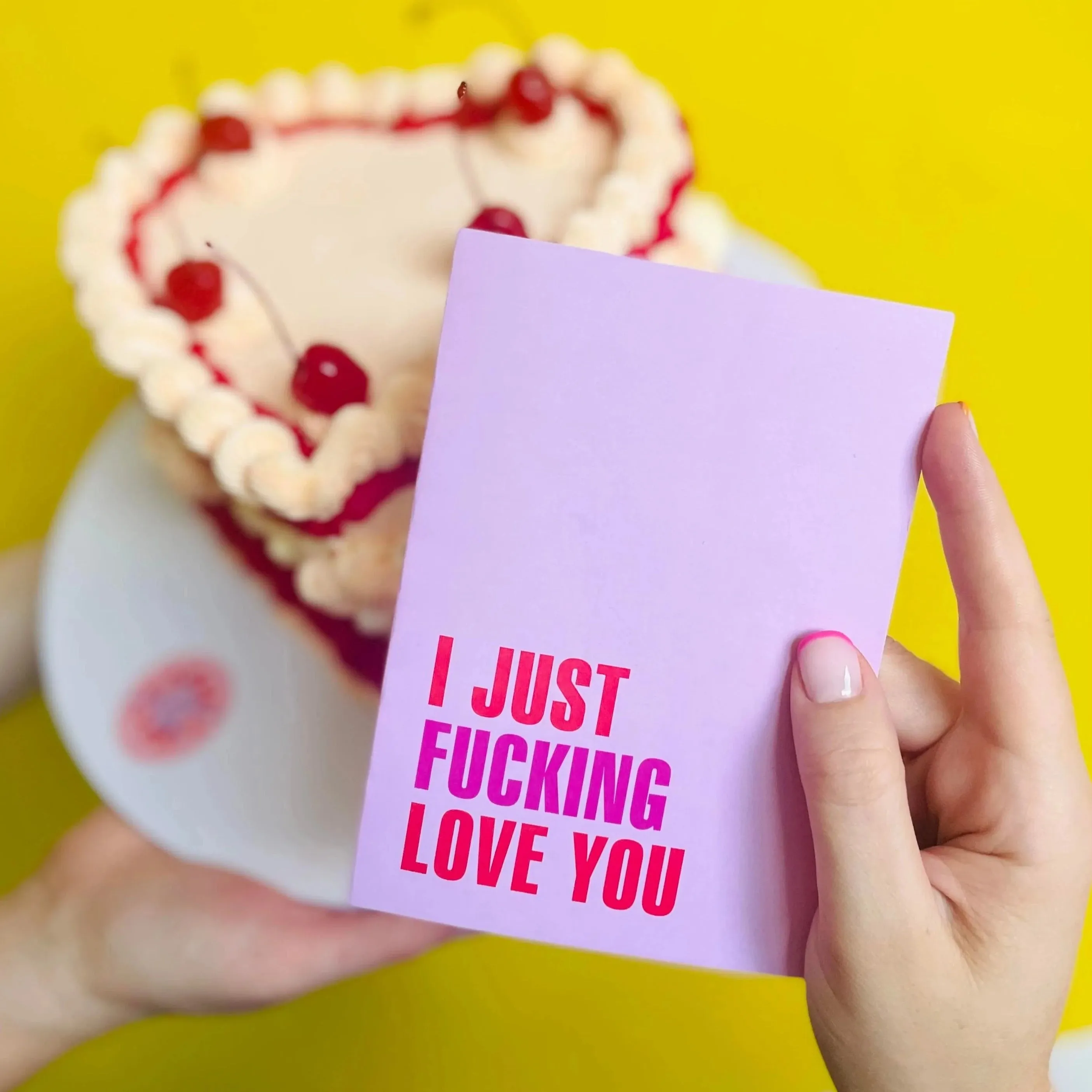 Bad On Paper I JUST FUCKING LOVE YOU greeting card