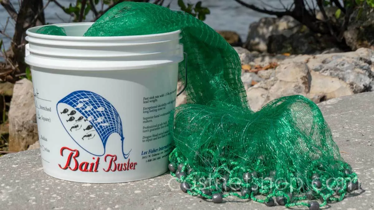 Bait Buster Bait Cast Nets CBT-BBA6, 6 ft. Radius, 1/2" Sq. Mesh