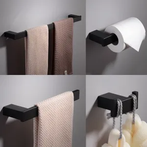 Bathroom Hardware Set Black Robe