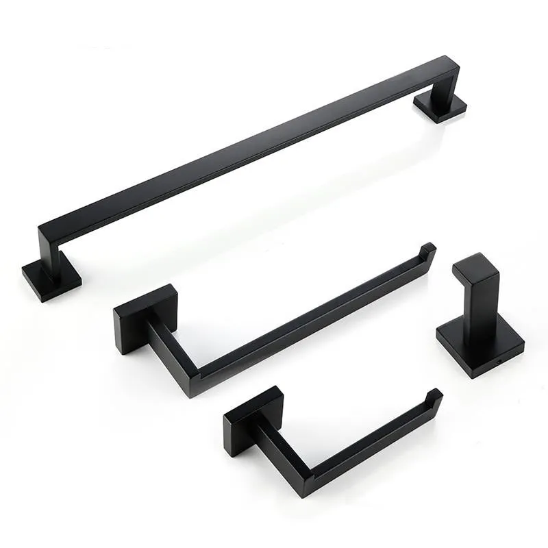 Bathroom Hardware Set Black Robe