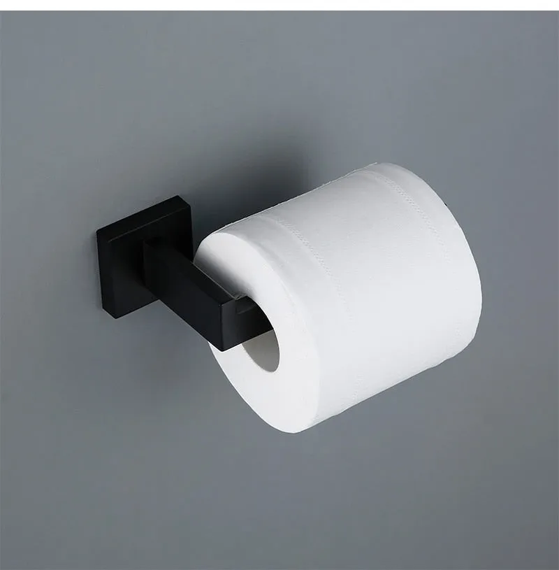 Bathroom Hardware Set Black Robe