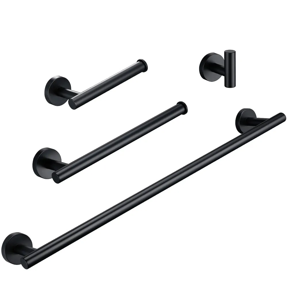 Bathroom Hardware Set Black Robe