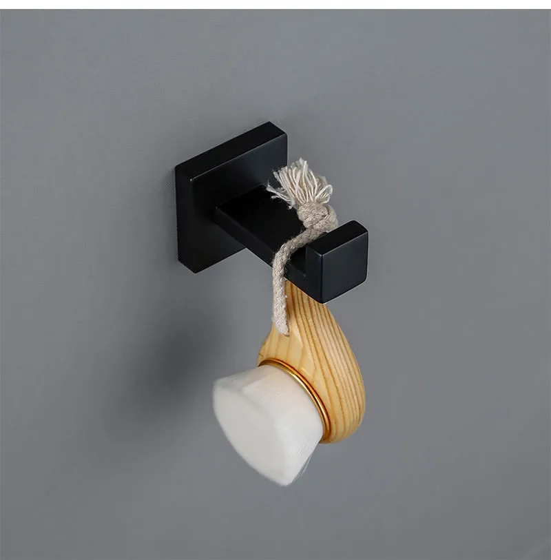 Bathroom Hardware Set Black Robe