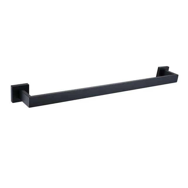 Bathroom Hardware Set Black Robe