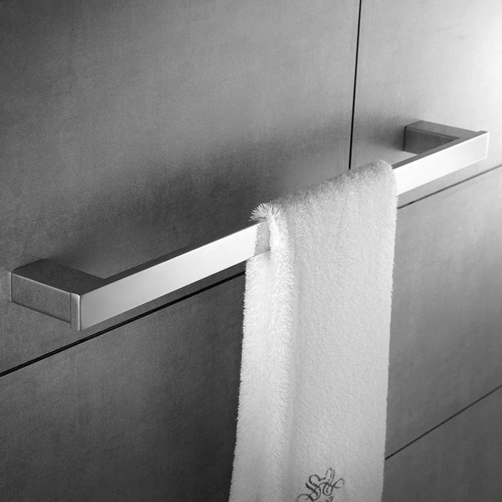 Bathroom Towel Holders Stainless Steel 4-Piece Towel Bar Toilet Paper Holder Towel Ring Robe Hook Bath Accessory Set RUSTPROOF Wall Mount Kitchen Hanger Contemporary Square Style, Brushed Nickel