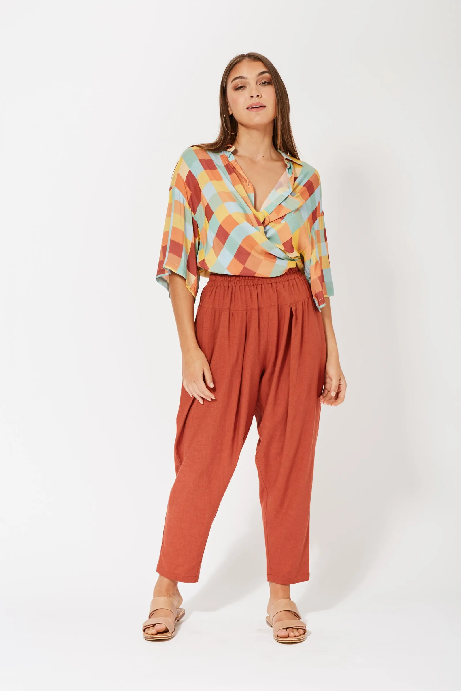 Belize relaxed Pant in Rust by Haven