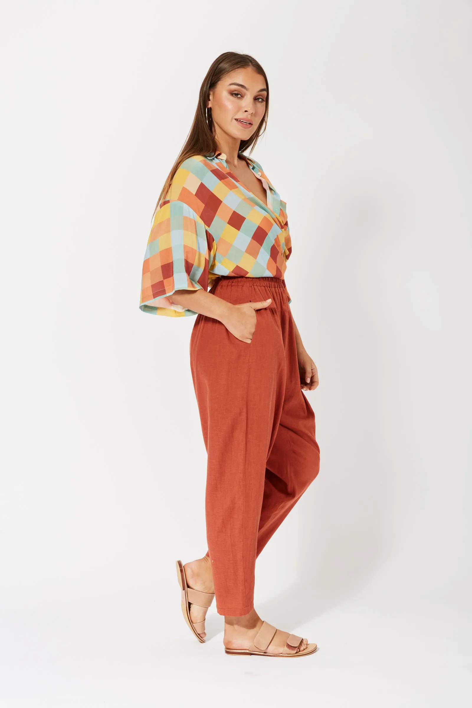 Belize relaxed Pant in Rust by Haven