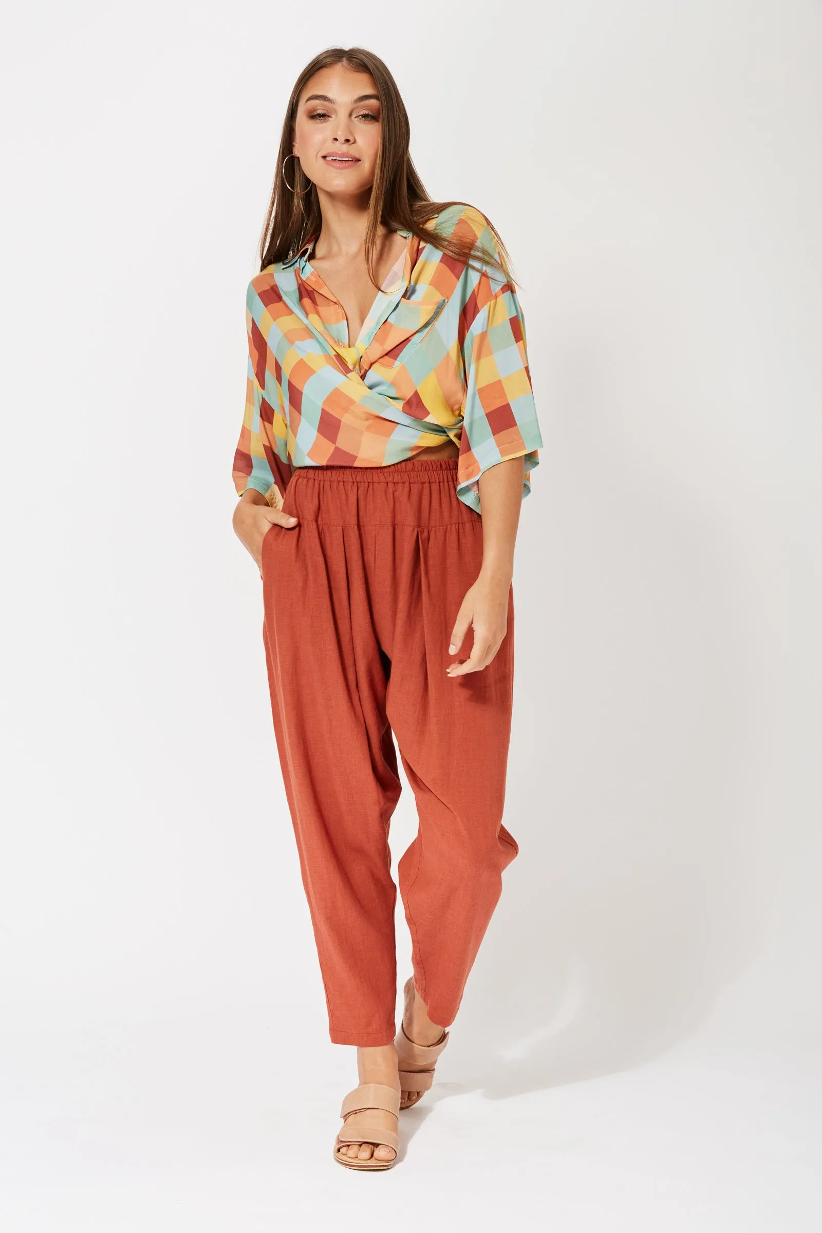 Belize relaxed Pant in Rust by Haven