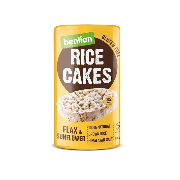 Benlian Gluten Free rice Cakes Flax & Sunflower 100g