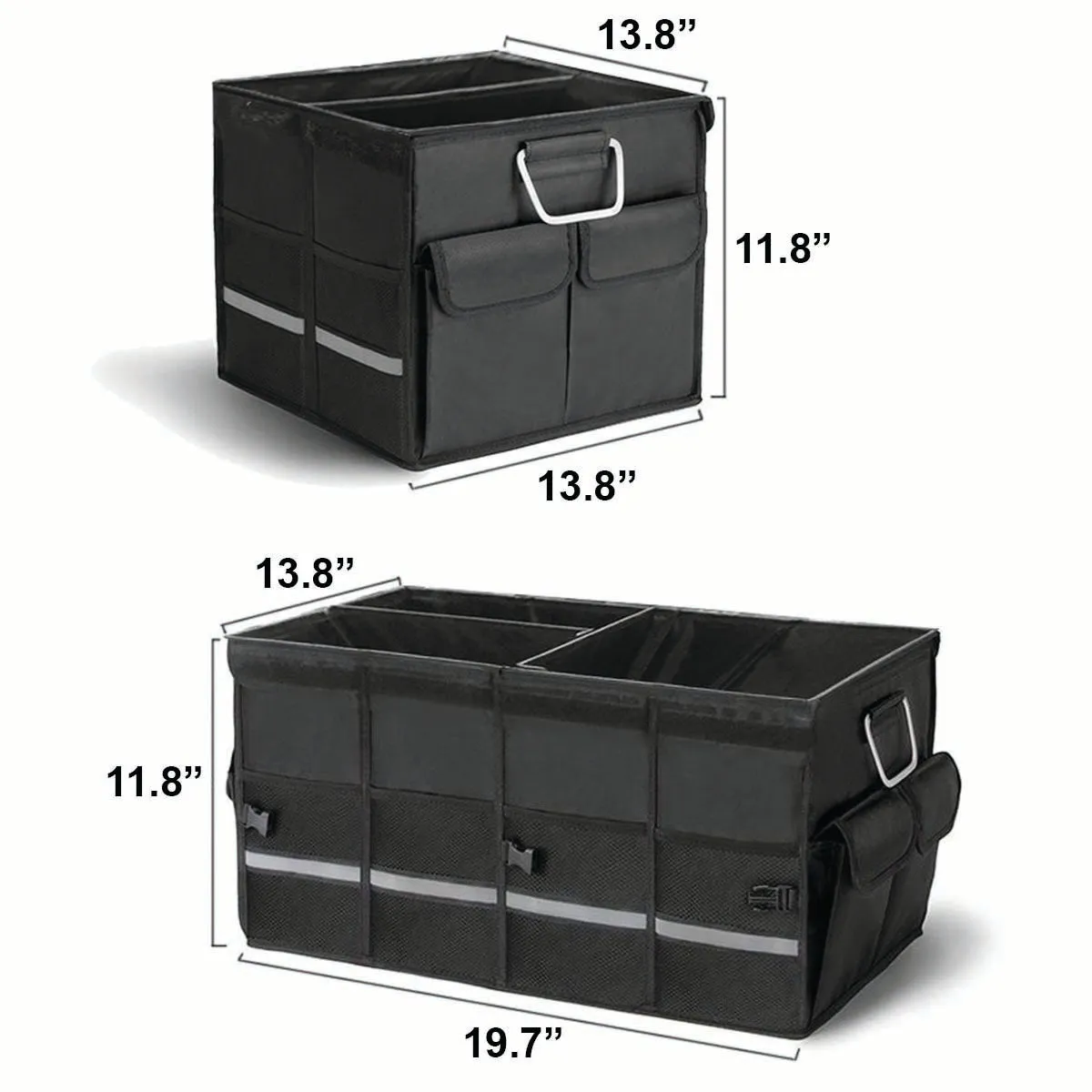 Big Trunk Organizer, Cargo Organizer SUV Trunk Storage Waterproof Collapsible Durable Multi Compartments TS12994