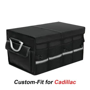 Big Trunk Organizer, Custom-Fit For Car, Cargo Organizer SUV Trunk Storage Waterproof Collapsible Durable Multi Compartments WaCA253