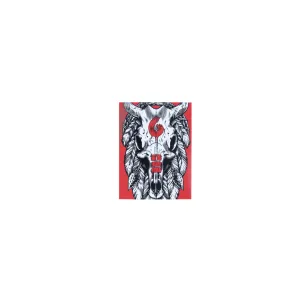 Birdhouse Tribal Skull Sticker - White/Red