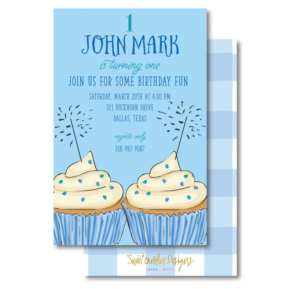 Birthday Fun - Blue Invitation