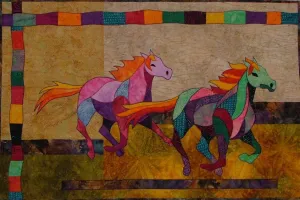 BJ Designs & Patterns Race with the Wind Horse Applique Quilt Pattern