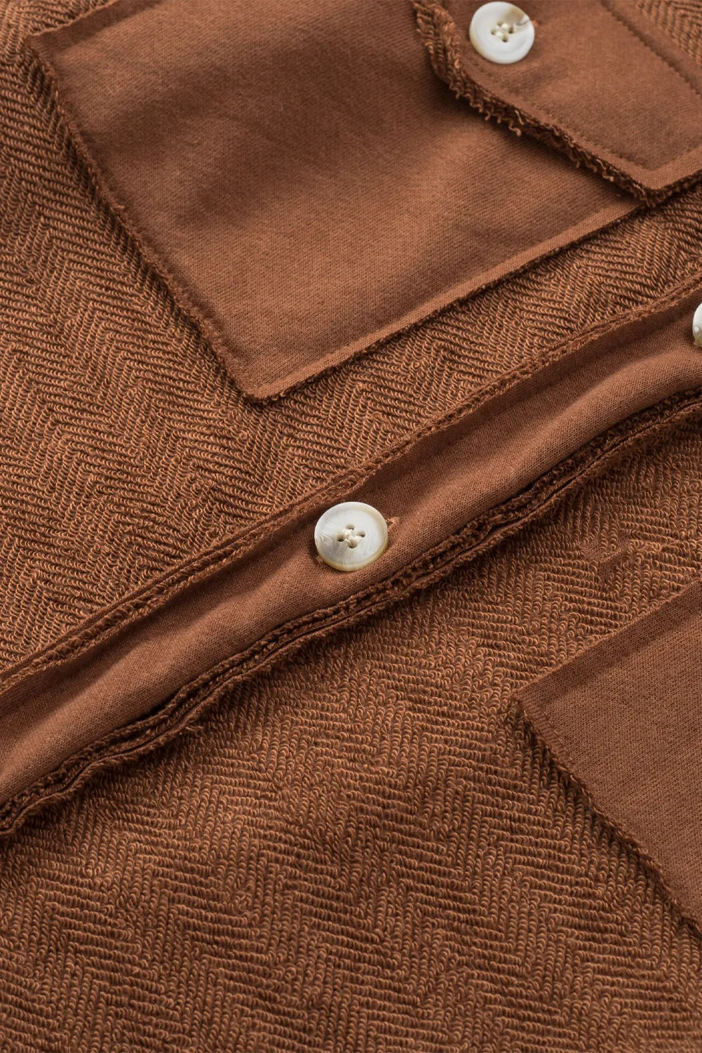 Black Contrast Flap Pockets Relaxed Shacket