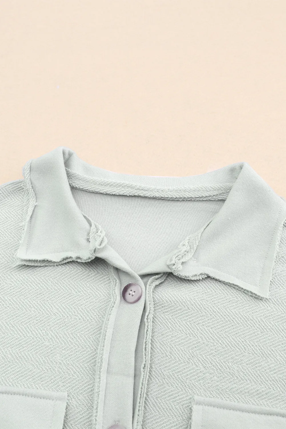 Black Contrast Flap Pockets Relaxed Shacket