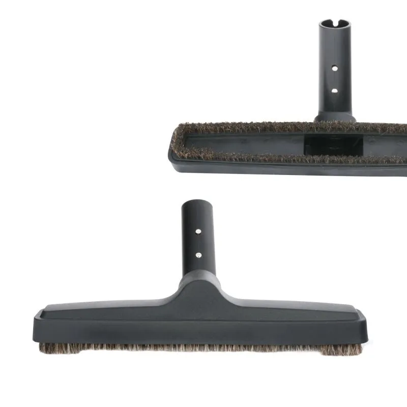Black Filter Queen Floor Brush With Plastic Curved Neck & Button Lock - 12"