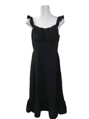 Black Flutter Sleeve Dress