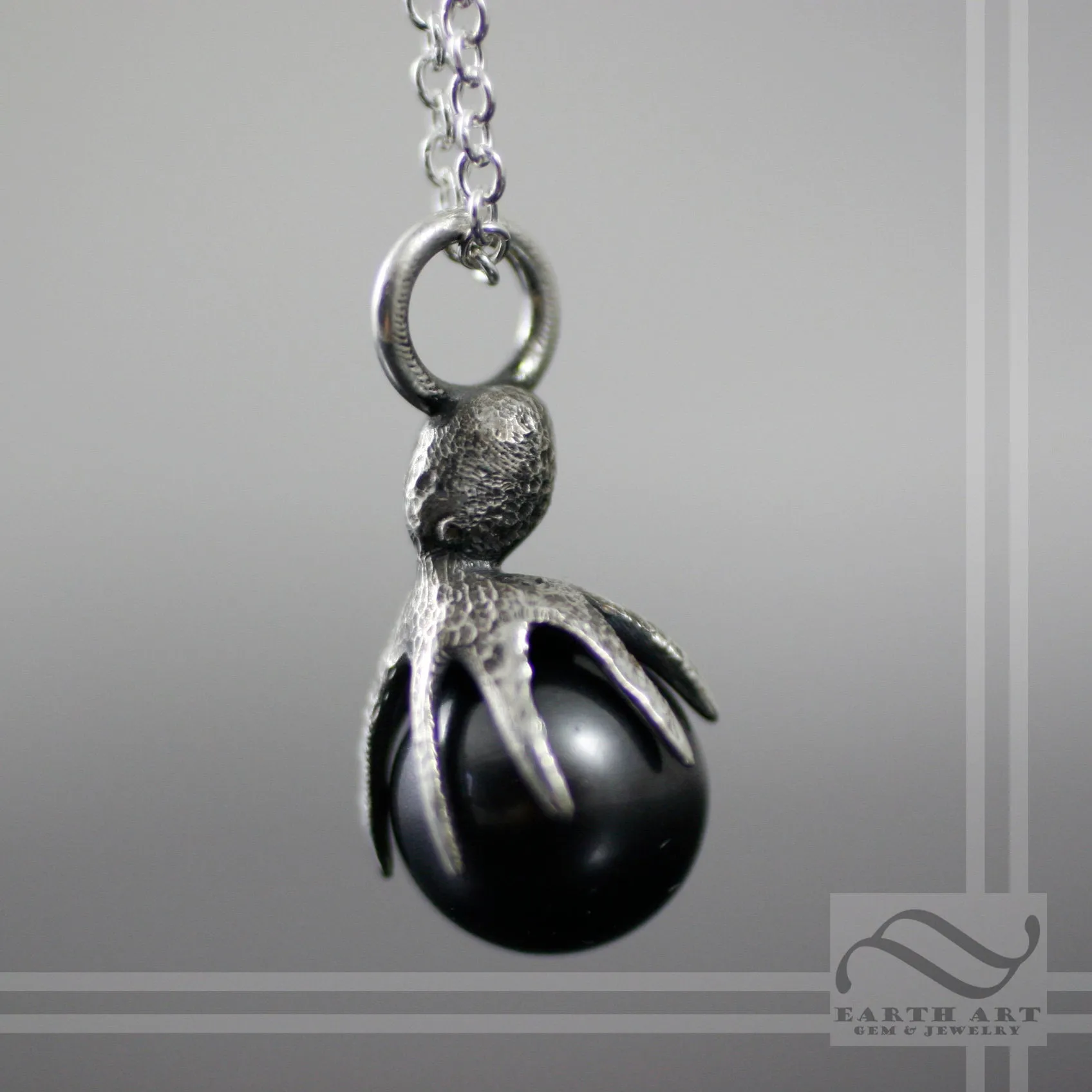 Black Pearl Octopus Pendant -Sterling or 14k