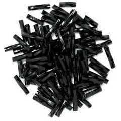 Black twisted bugle beads