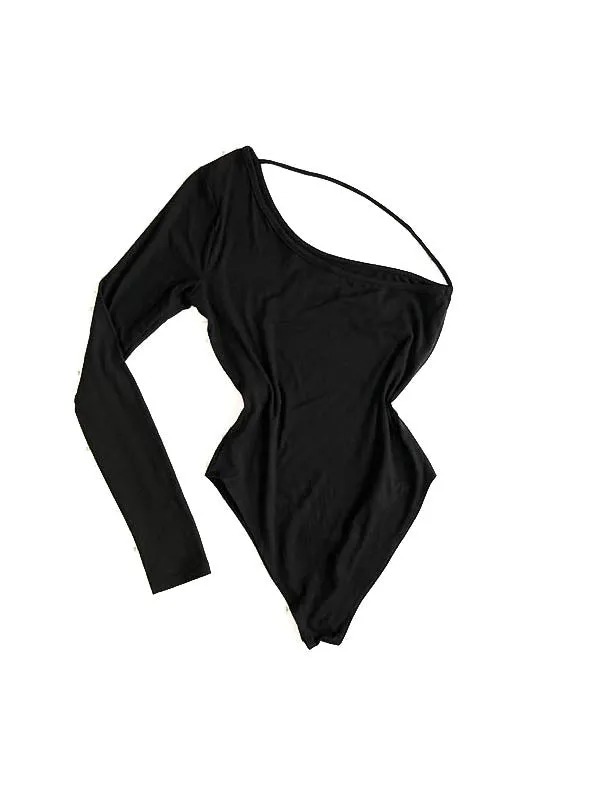 Blake One Shoulder Bodysuit - Black
