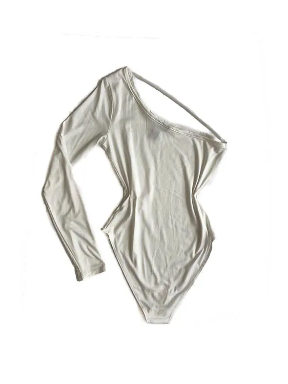 Blake One Shoulder Bodysuit - White