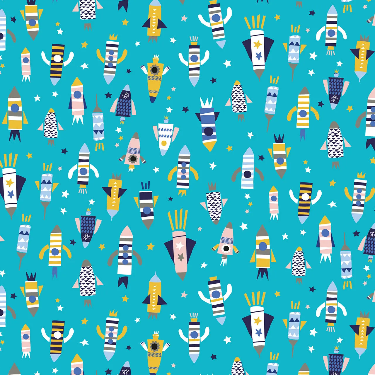 Blast Off, Rockets in Turquoise