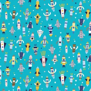 Blast Off, Rockets in Turquoise