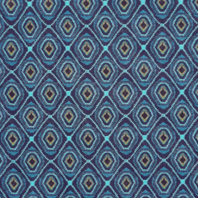 BLUE 'DIAMOND LOOM' LIBERTY LAWN COTTON HANDKERCHIEF