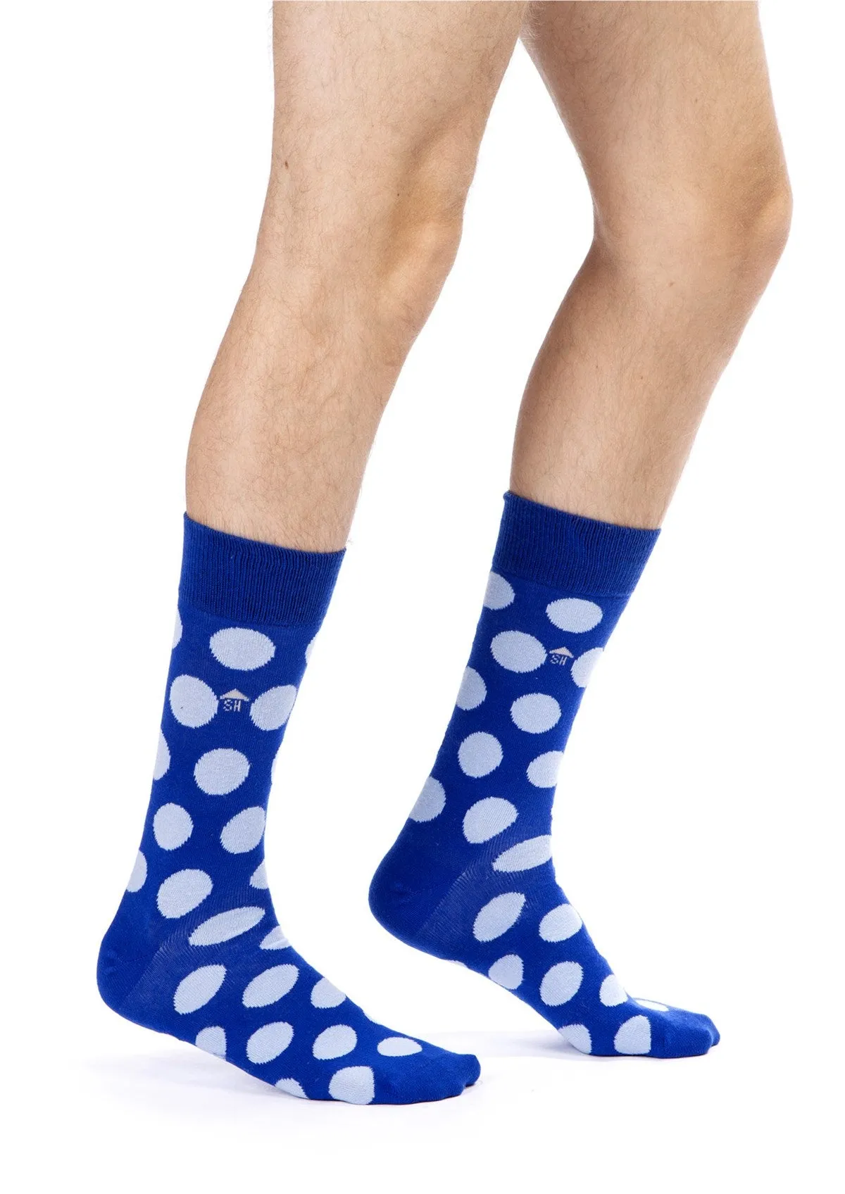 Blue Dots Design Men Socks