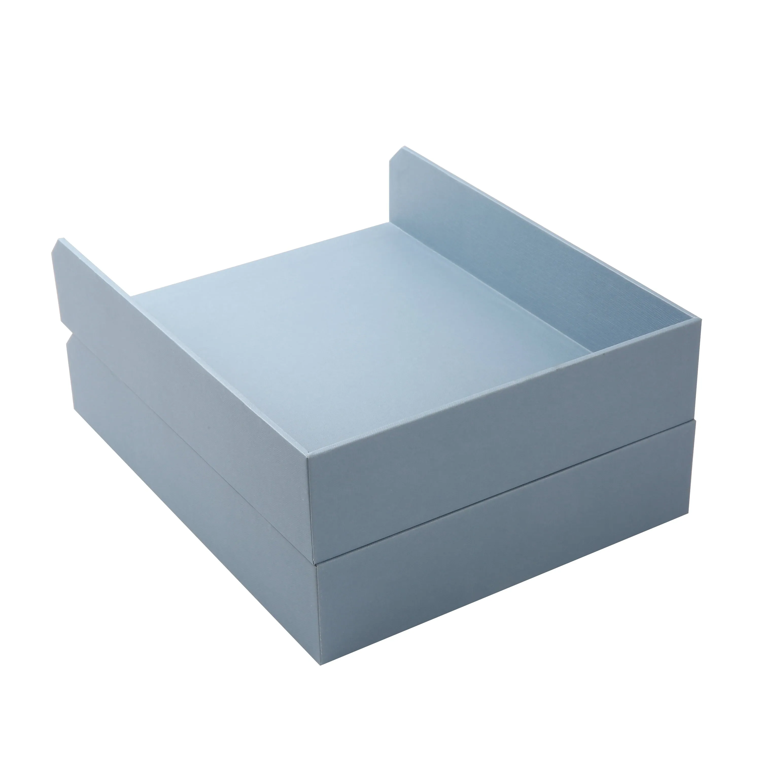 Blue Linen Paperboard Desk Organizer - 2-Piece Paper Tray Set - Fast Shipping