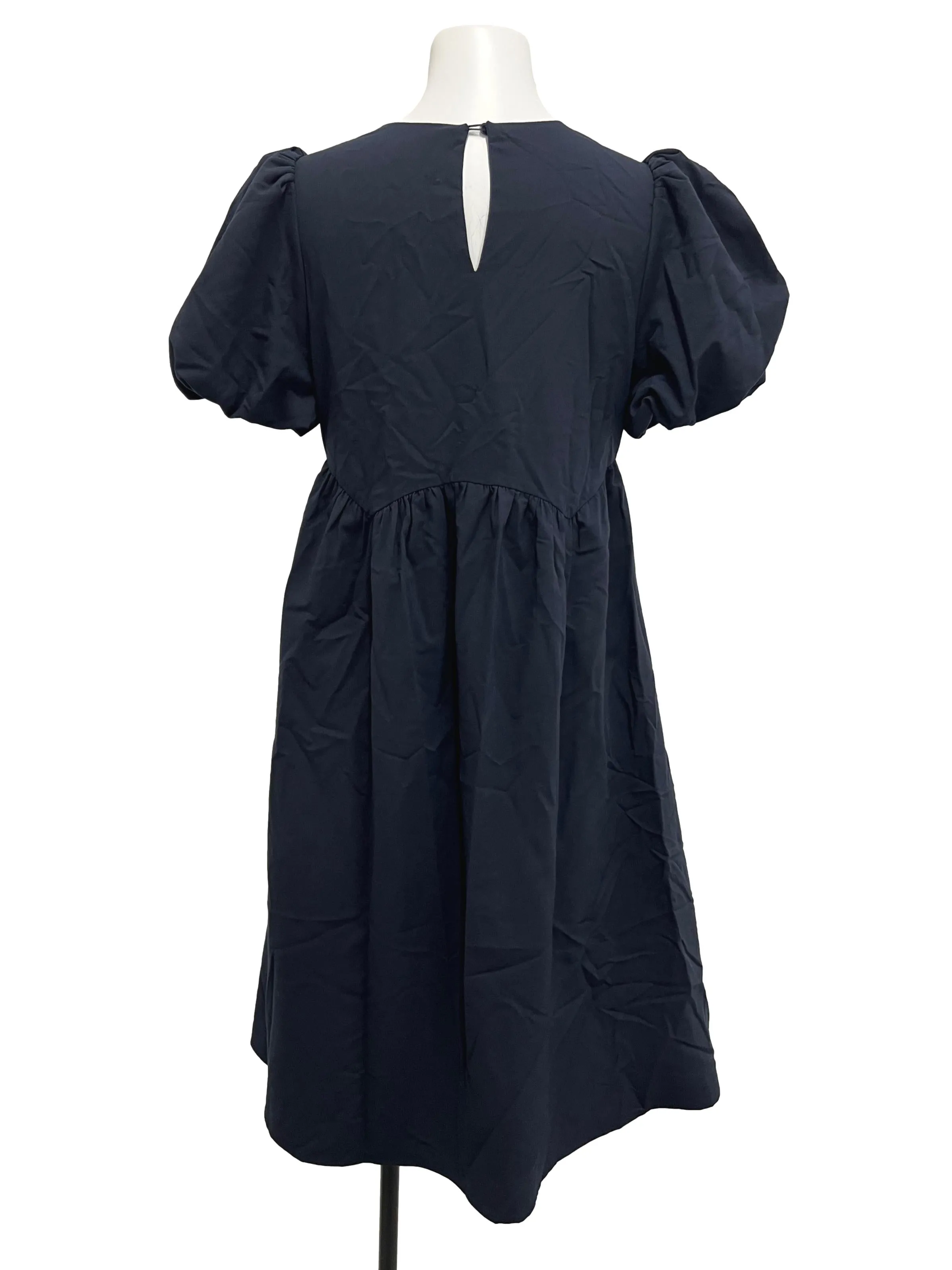 Blue Puffy Sleeve Dress