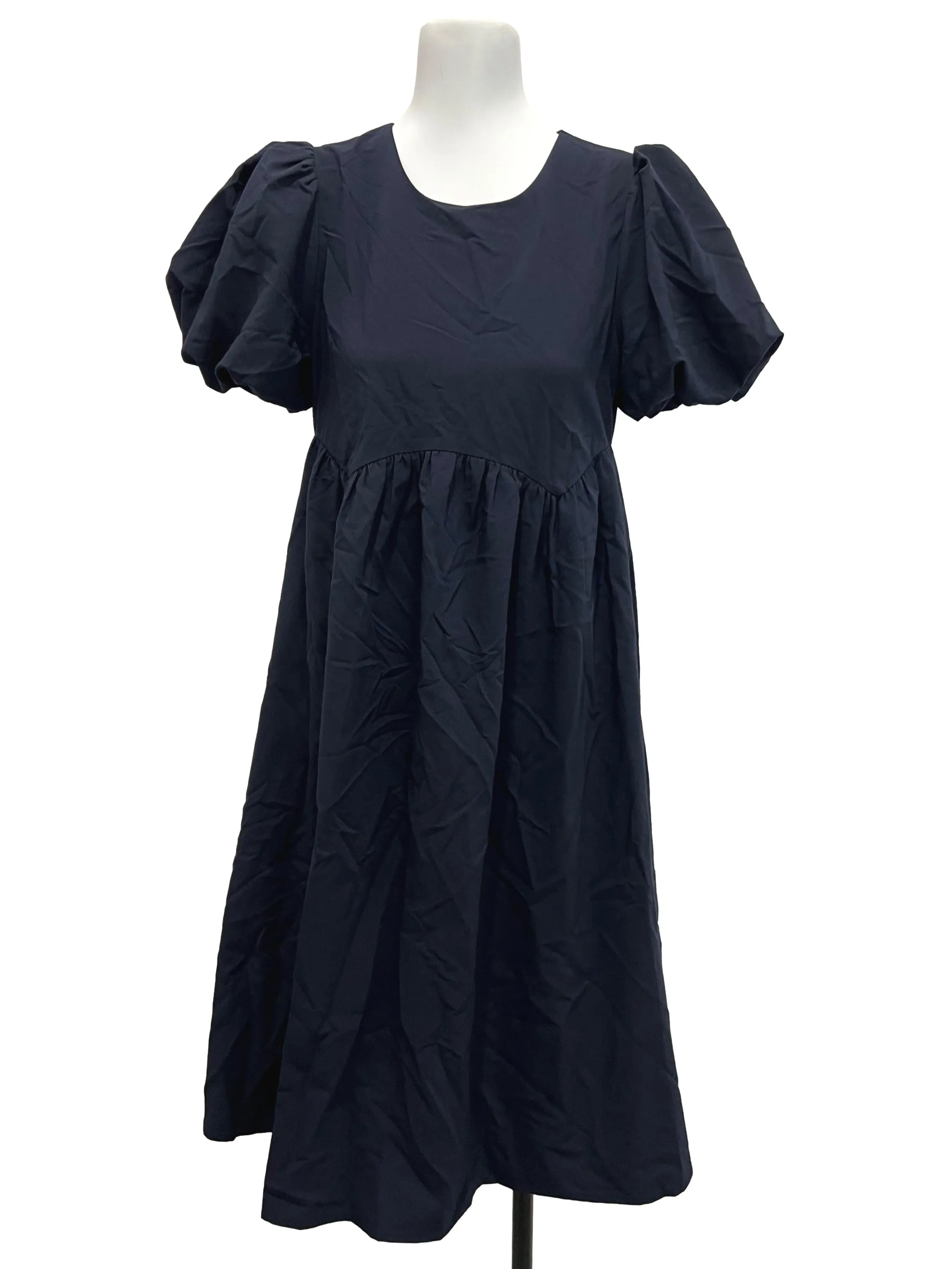 Blue Puffy Sleeve Dress