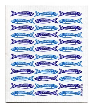 Blue Sardines Dishcloth