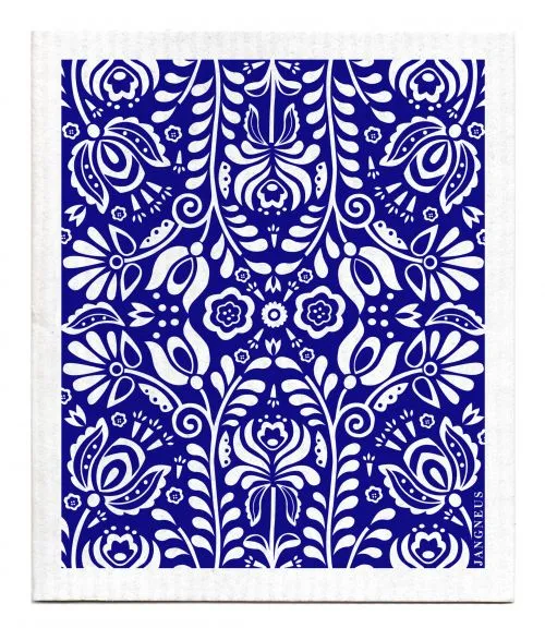 Blue Scandi Bloom Dishcloth