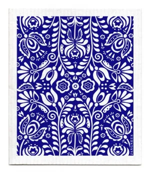 Blue Scandi Bloom Dishcloth