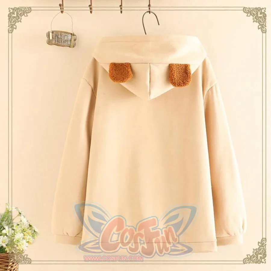 Bowknot Bear Ears Cartoon Hoodie J10005
