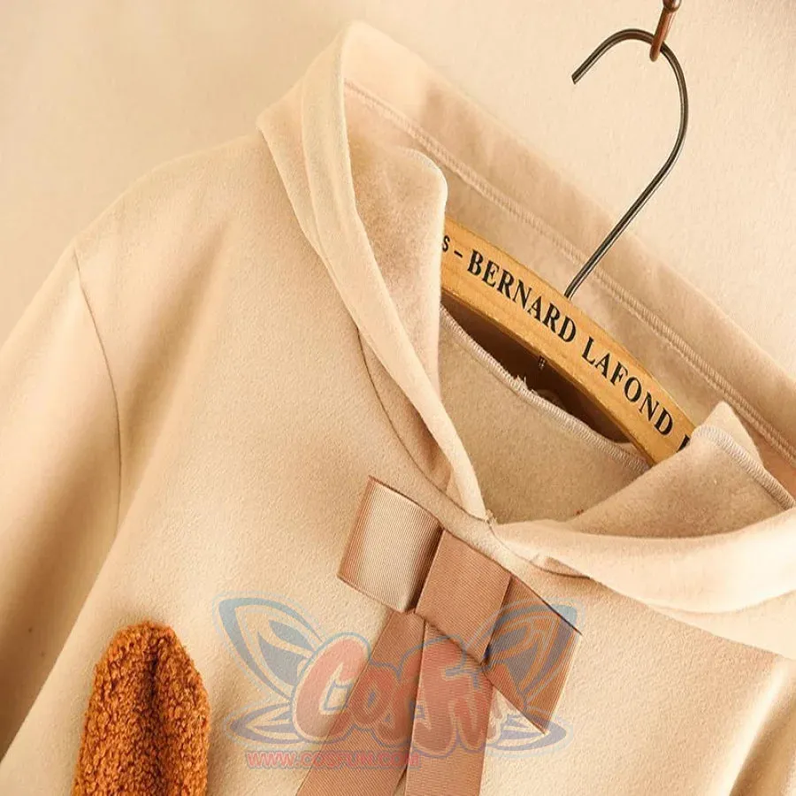 Bowknot Bear Ears Cartoon Hoodie J10005