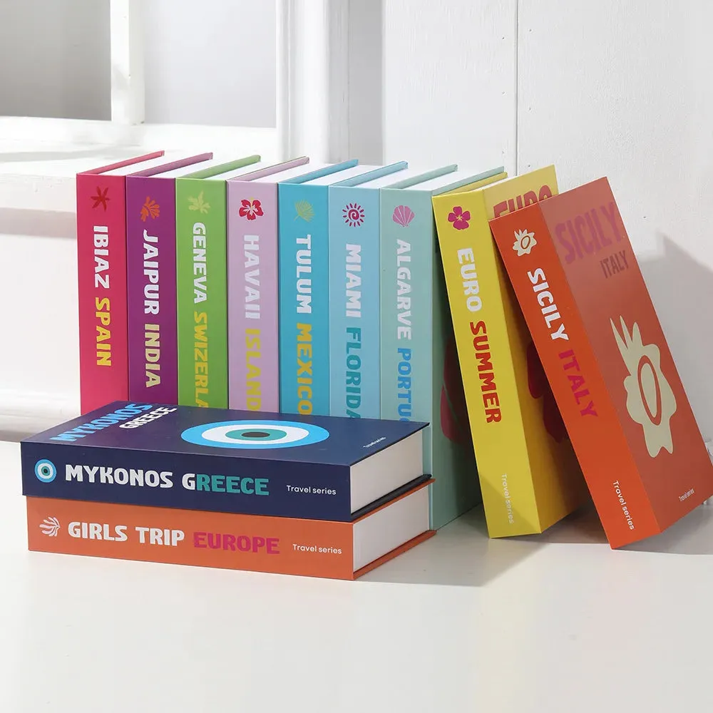 box Colorful Decorative BooksVacation Style