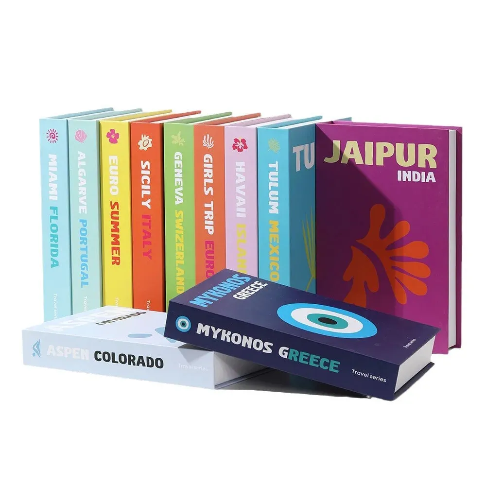 box Colorful Decorative BooksVacation Style