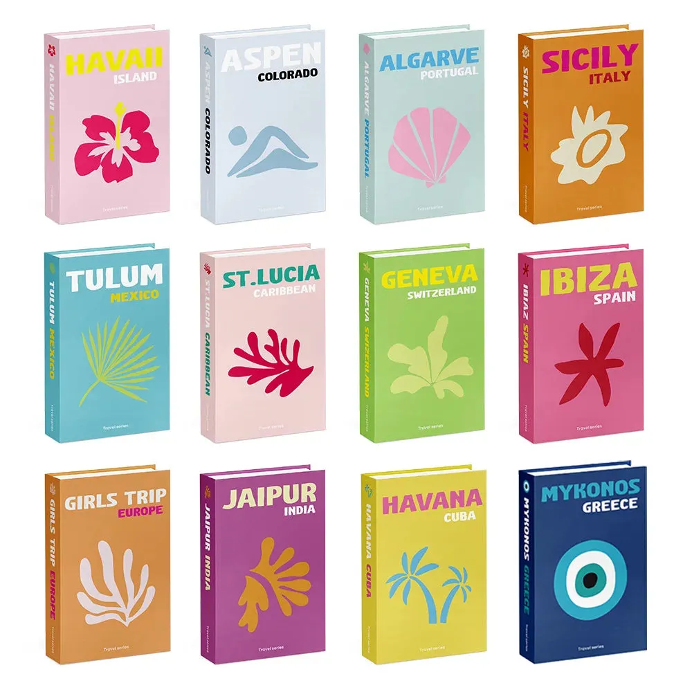 box Colorful Decorative BooksVacation Style