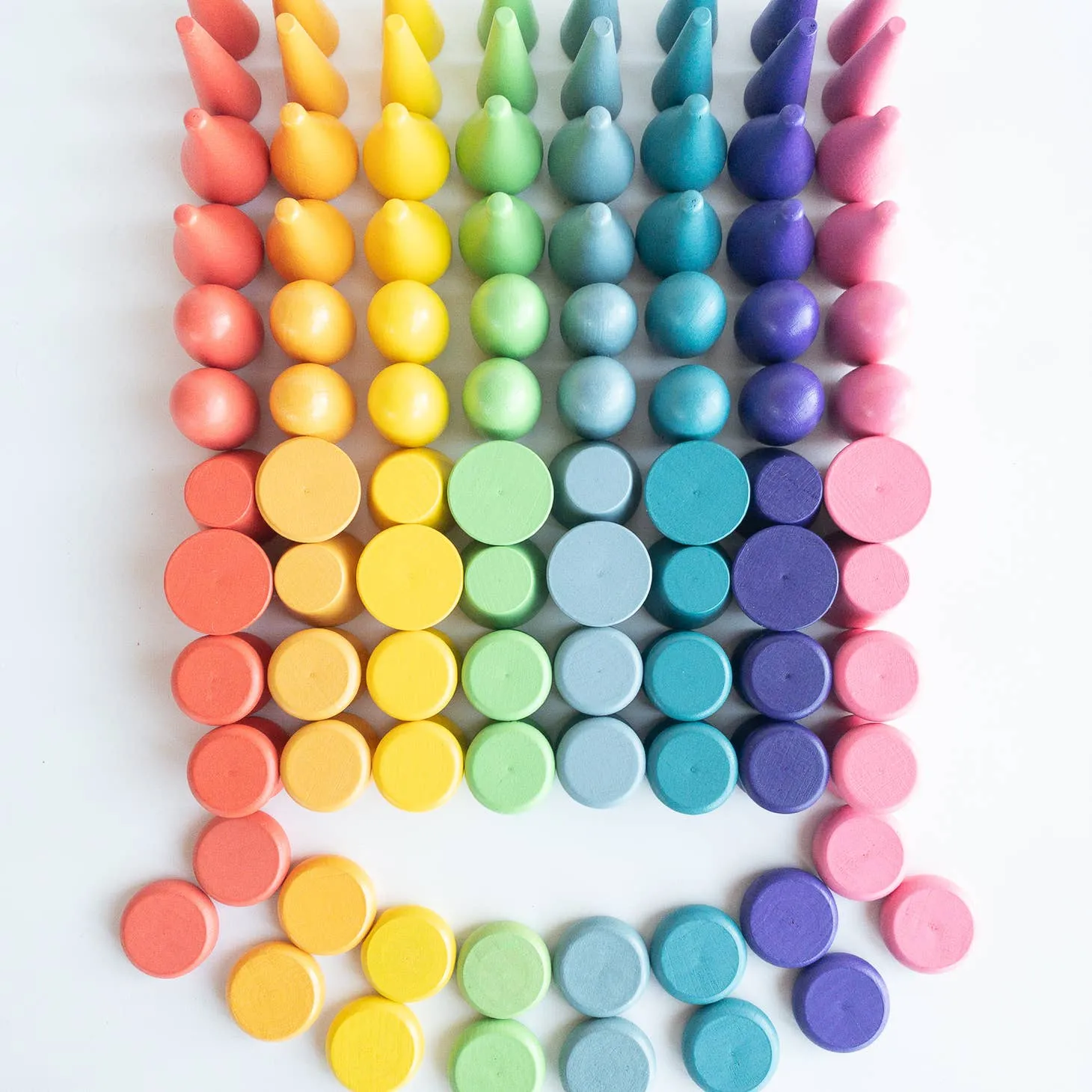 Bright Wooden Shapes, 96 Piece Set