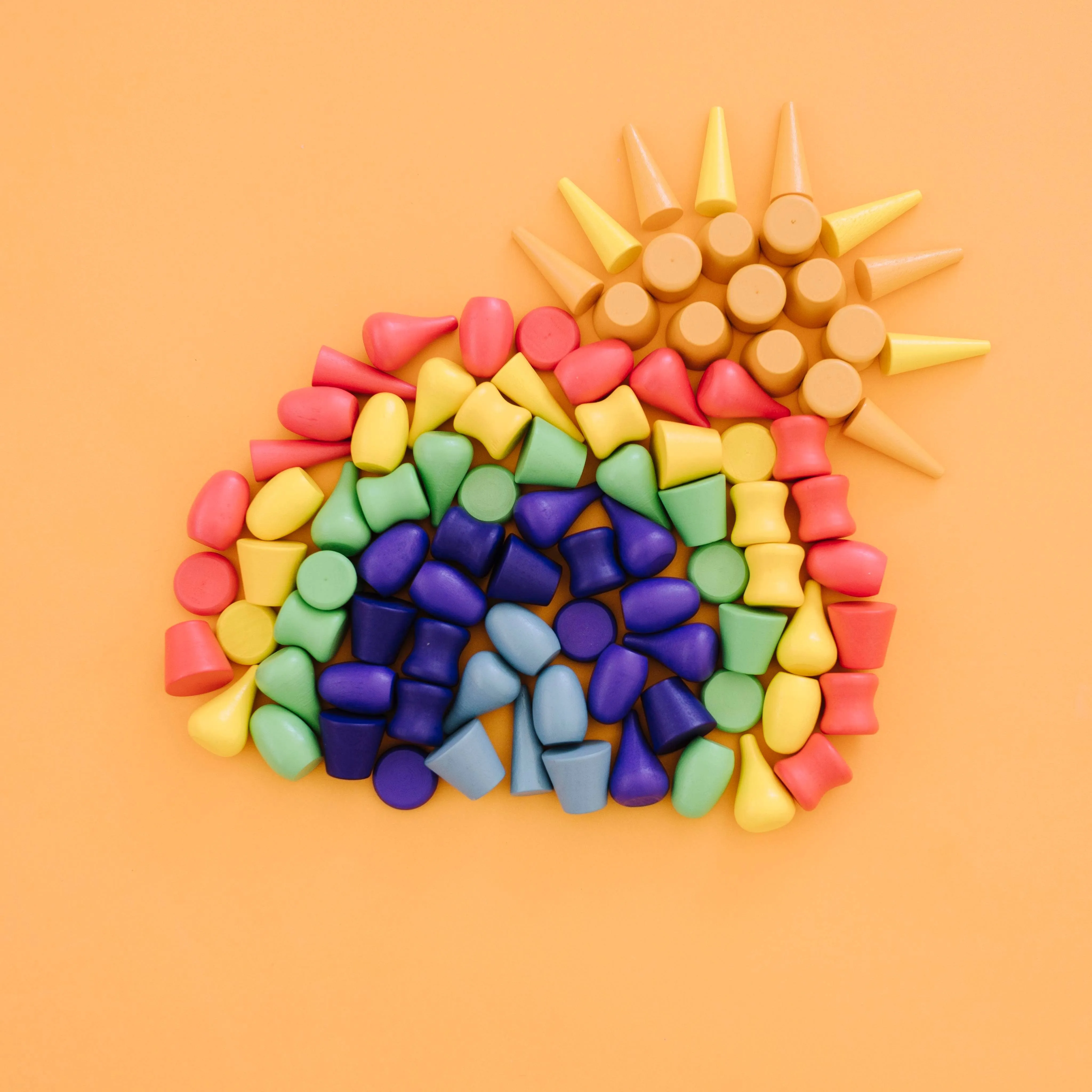 Bright Wooden Shapes, 96 Piece Set