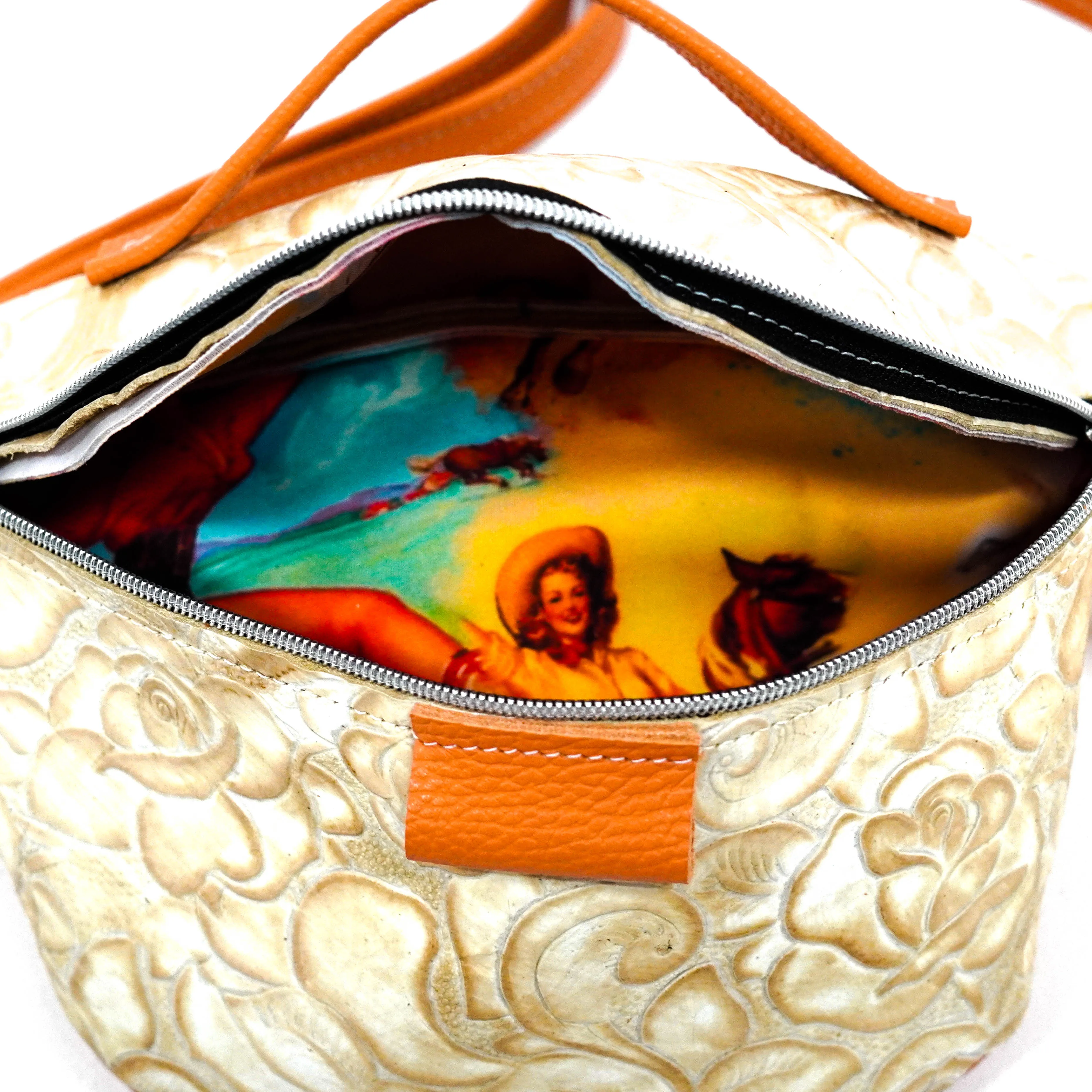 Bum Bag - All Embossed w/ Marshmallow Roses