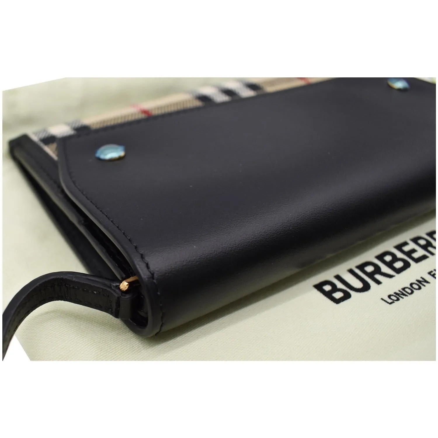 BURBERRY Vintage Check Leather Phone Case Clutch Bag Archive Beige