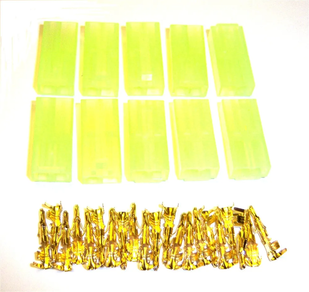 C1009 RC 7.2v Micro Tamiya Set Male Female Plug Gold 10