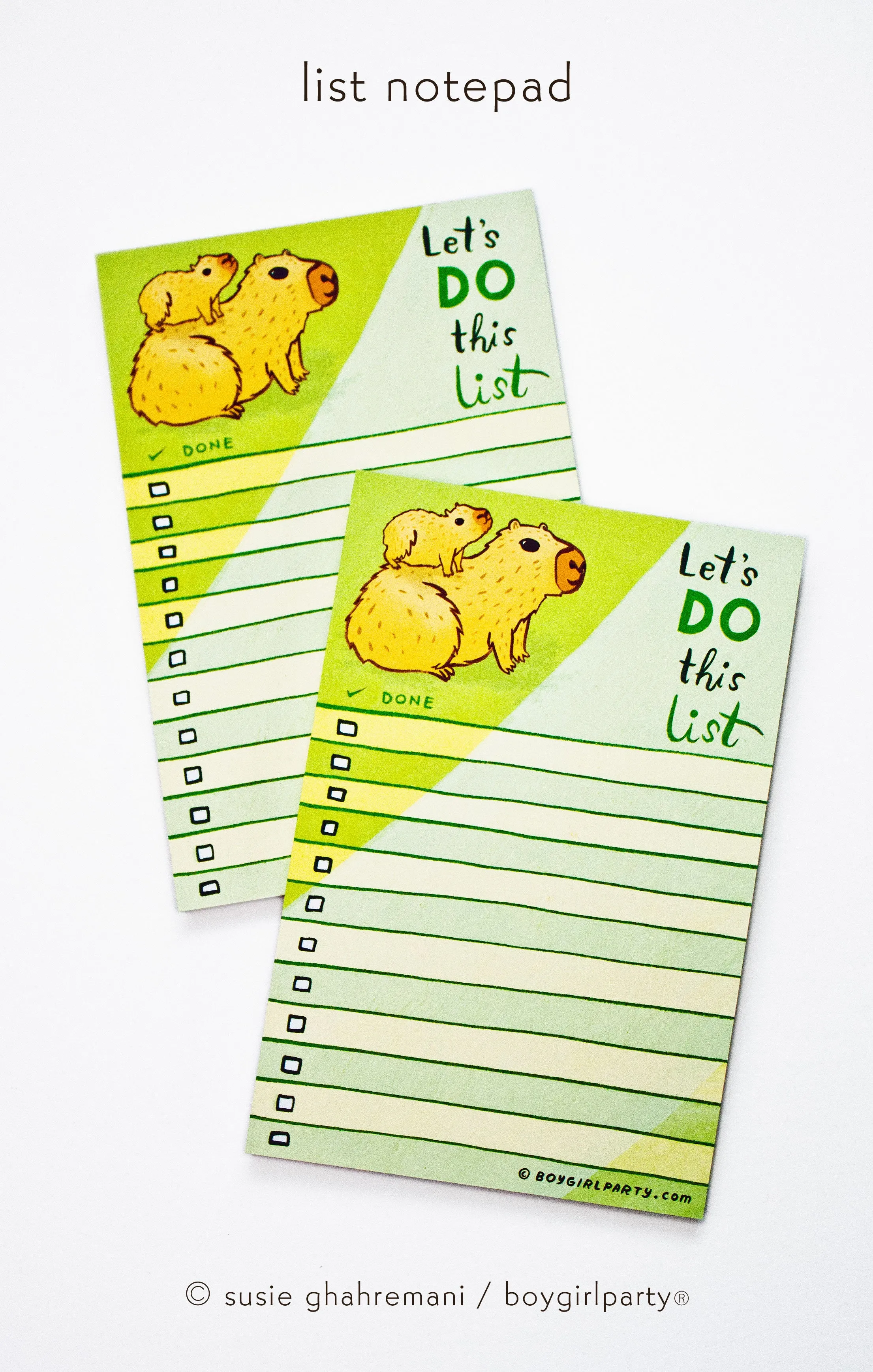 Capybara To Do List Notepad — Motivational Gift Idea