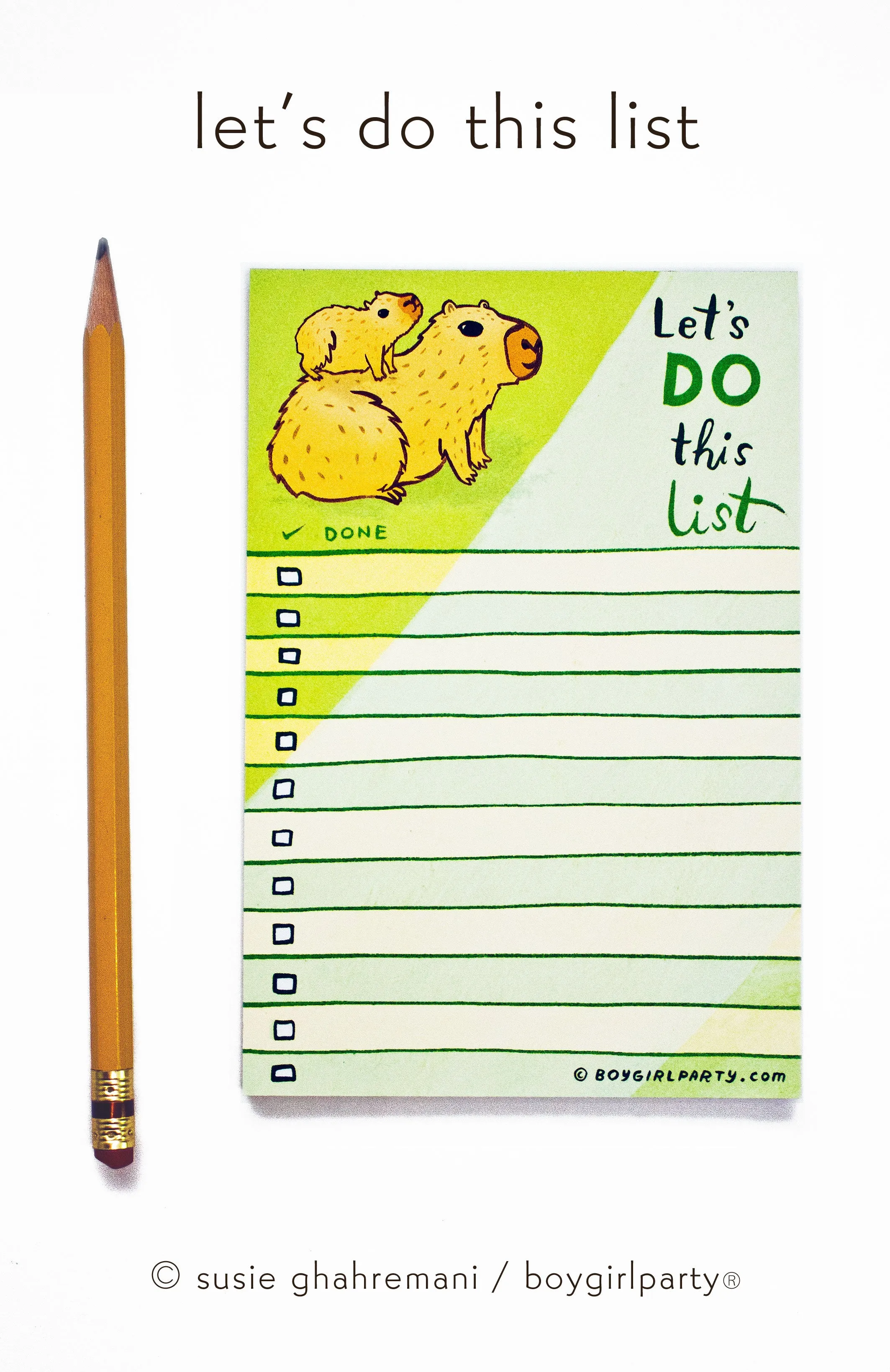 Capybara To Do List Notepad — Motivational Gift Idea