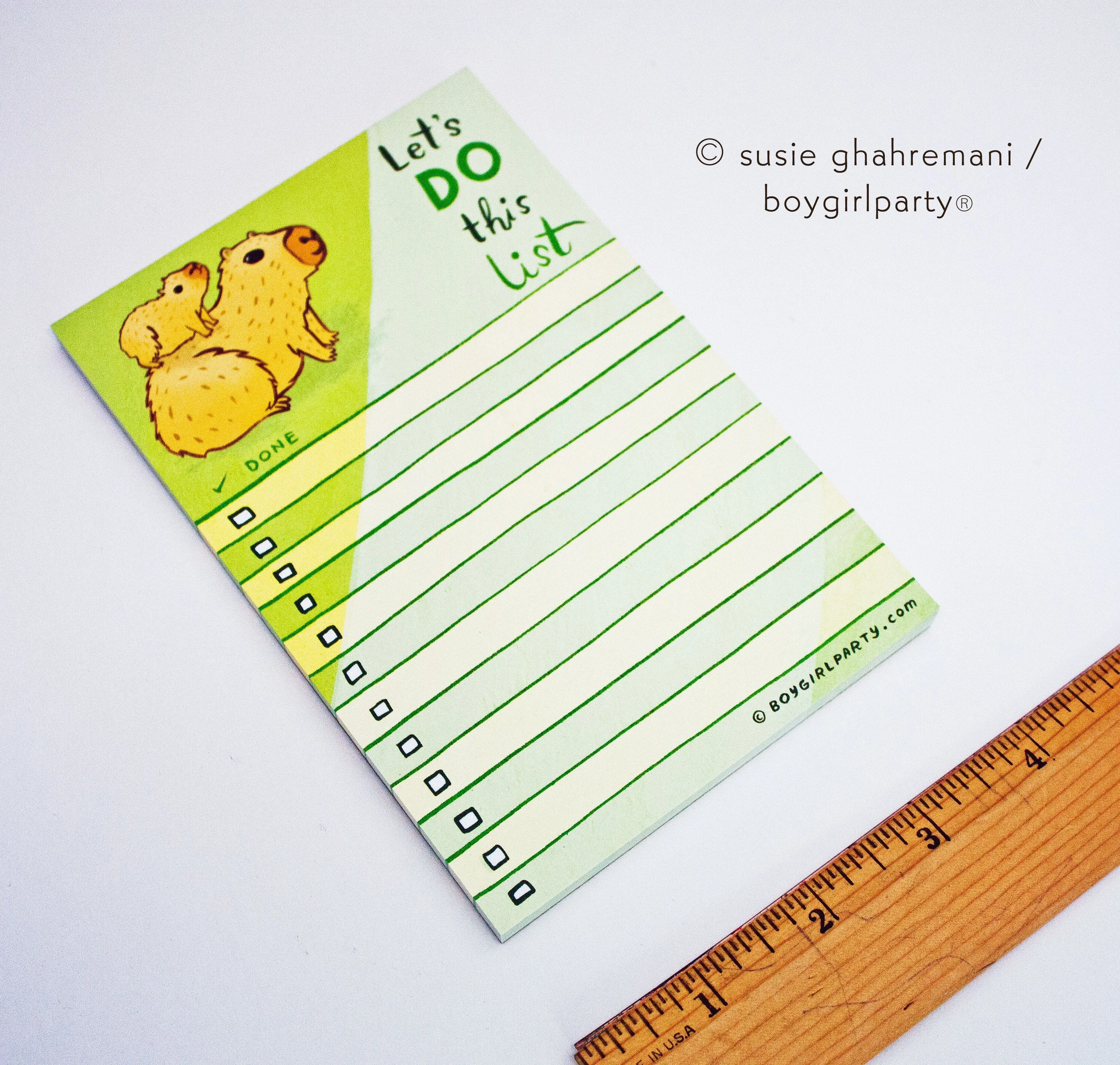 Capybara To Do List Notepad — Motivational Gift Idea
