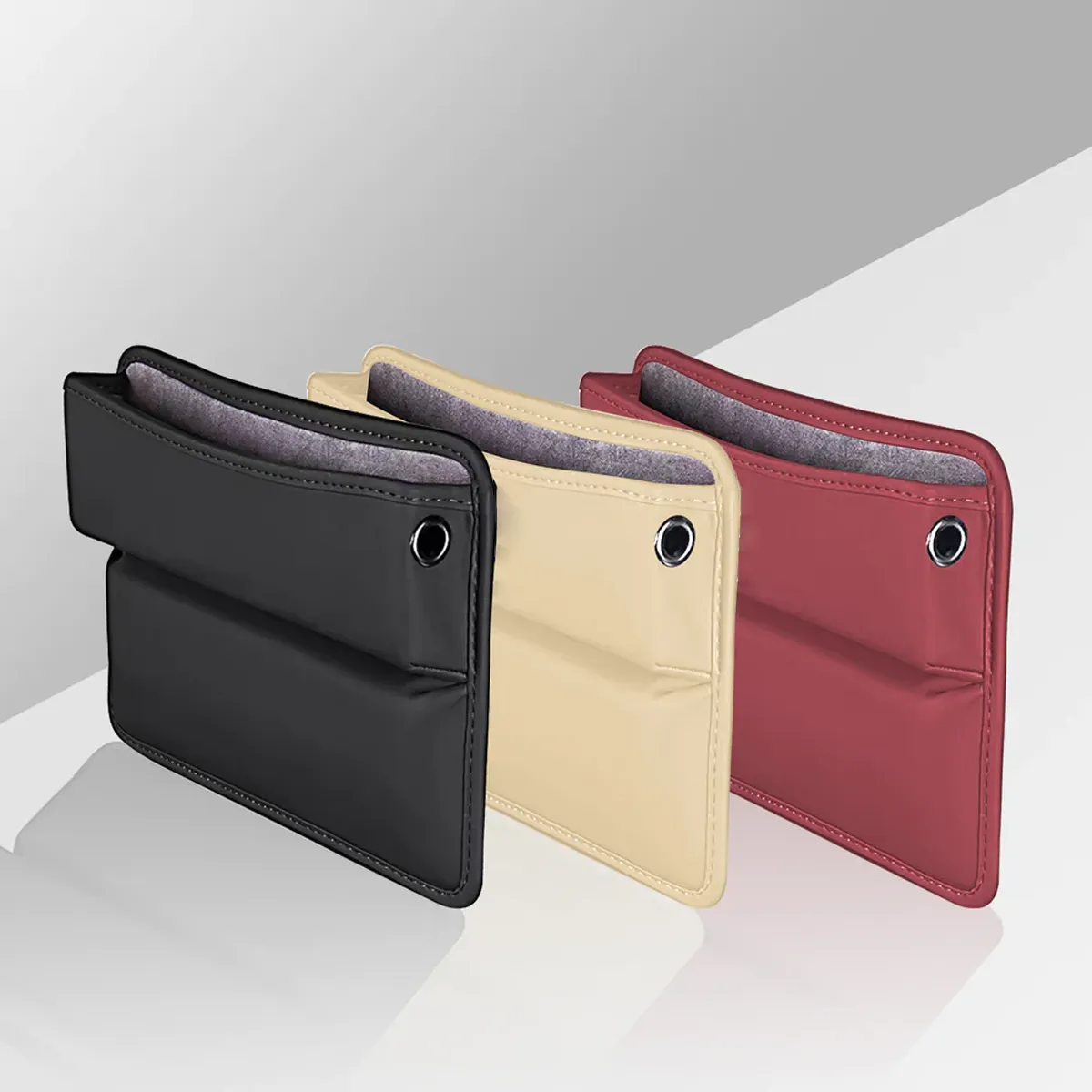 Car Seat Gap Filler Organizer, Custom-Fit For Car, Multifunctional PU Leather Console Side Pocket Organizer for Cellphones, Cards, Wallets, Keys WAVE226